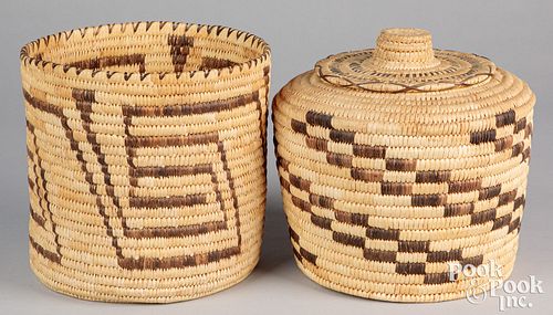 Two large Papago Indian baskets
