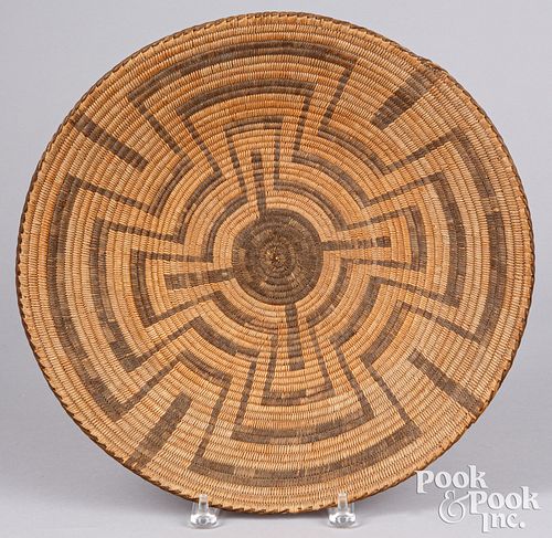 Pima Indian woven tray basket