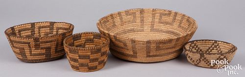 Four Pima Indian basket