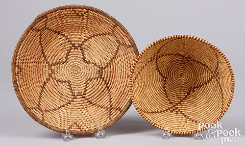 Two Apache Indian baskets