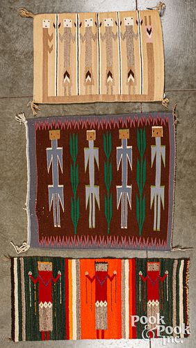 Five Navajo Indian Yei rugs