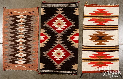 Six Navajo Indian woven regional rugs