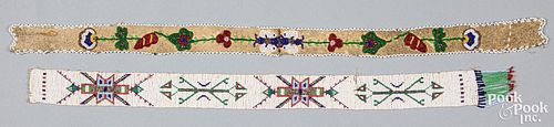 Two Native American Indian beadwork items