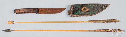 Three Native American Indian weaponry items