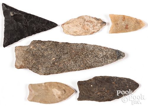 Six New York area Indian stone points