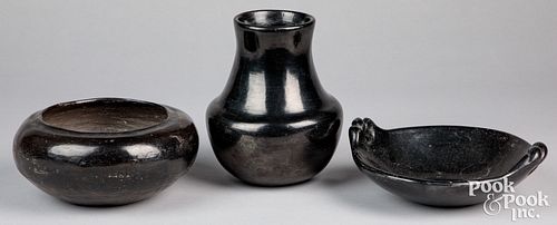 San Ildefonso Pueblo Indian blackware pottery