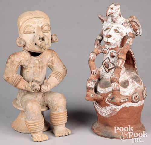 Two ceramic effigy figures