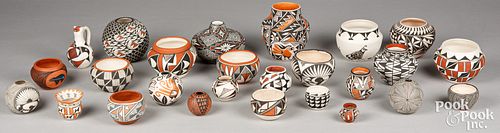 Group of contemporary Acoma Pueblo Indian pottery