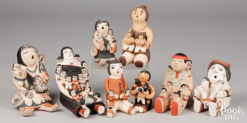 Native American Indian pottery storyteller figures