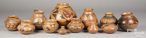 Twelve Mata Ortiz Indian pottery jars