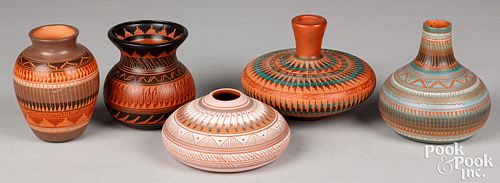 Navajo Indian rainbow incised pottery