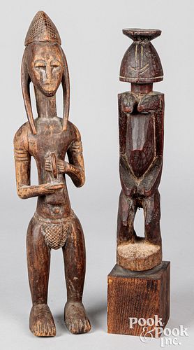 Two African tribal carved wood figures