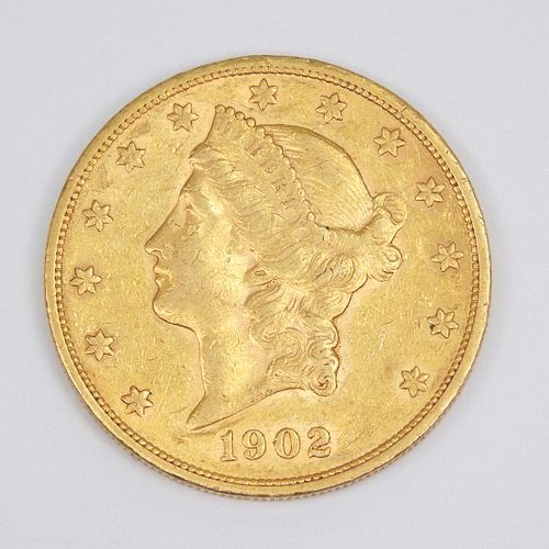 1902-S Liberty Head $20 Gold Coin.