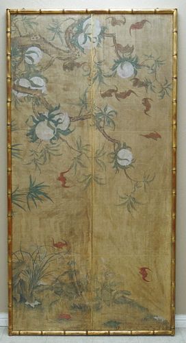18th C. Chinese Imperial Ink on Silk Painting.