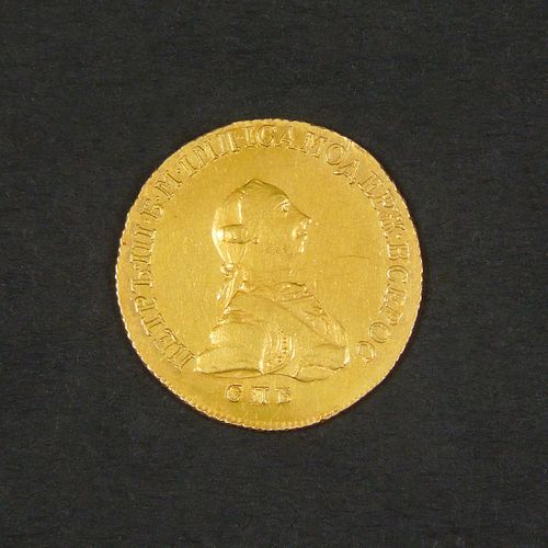 1762 Russia Peter III 5 Ruble Gold Coin.
