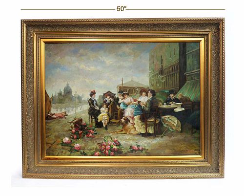 Henri Gervex (1852-1929) Large Oil on Canvas Painting