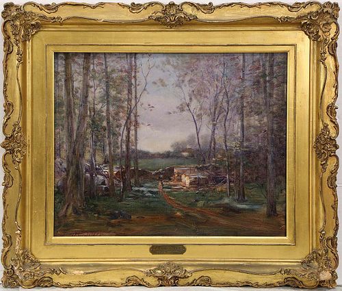 Wooded Clearing oil on canvas by Jules R. Mersfelder