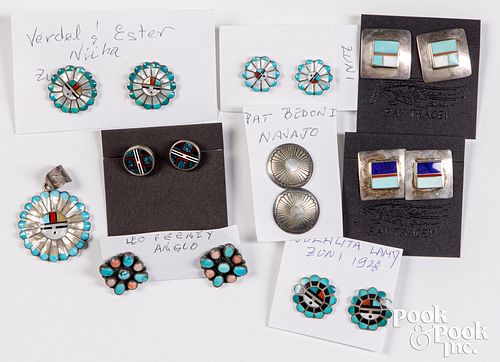 Group of Native American Indian earrings