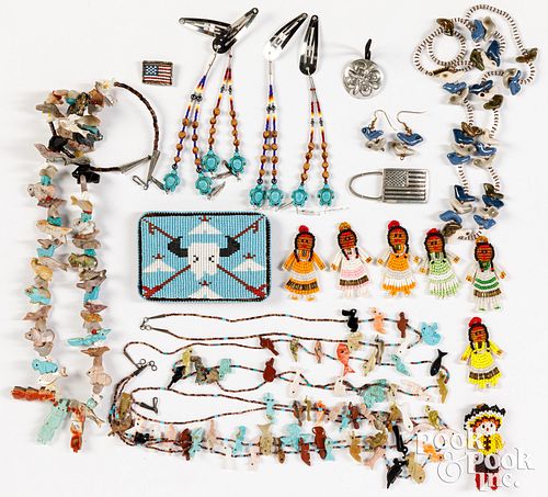 Group of various Indian stone and beaded jewelry