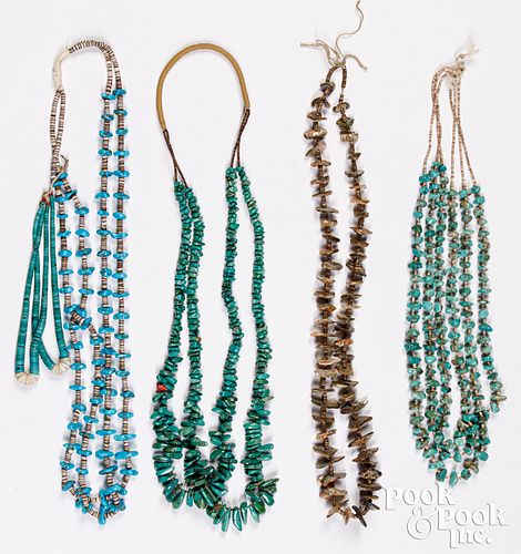 Three Native American Indian necklaces
