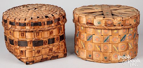 Woodlands Indian potato stamp splint baskets