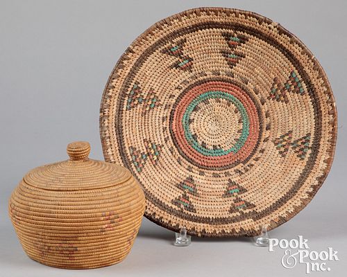Two Native American Indian basketry items
