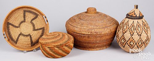 Four tribal baskets