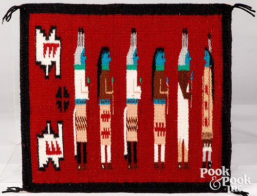 Navajo Indian woven Yeibichai rug