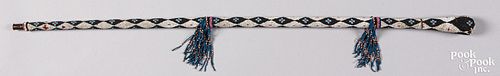 Plains Indian beadwork covered cane