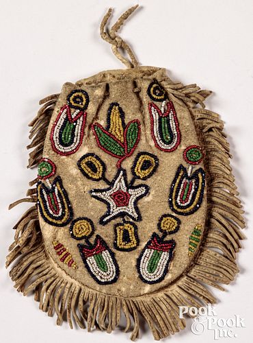 Northern Plains Indian beaded pouch