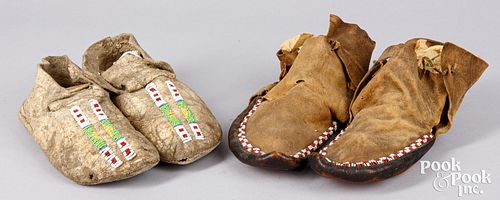 Apache Indian hide and leather moccasins