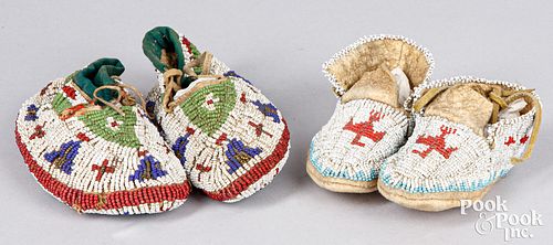 Plains Indian child's beaded moccasins