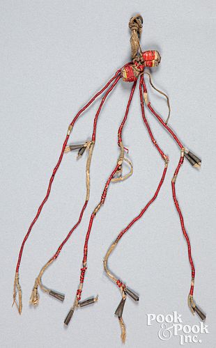Plains Indian quilled hair ornament