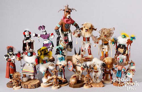 Collection contemporary carved kachina figures