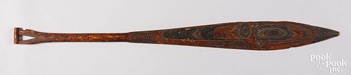 Northwest Coast Indian ceremonial wooden paddle