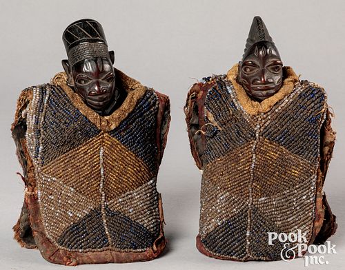 Pair of finely carved African wood figures