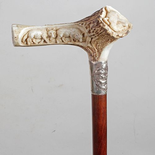 Wolf Hunt Stag Cane