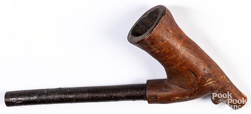 Oversize wooden pipe, late 19th c.