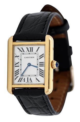 Cartier 18kt. and Steel Tank Solo Watch