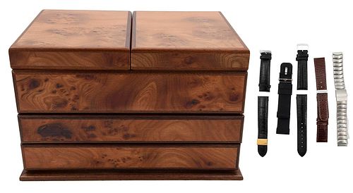 Wood Watch Box With Assorted Bands