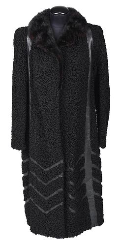 Full Length Persian Black Lamb Wool Coat