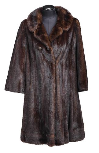 Full Length Brown Mink Fur Coat