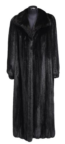 Full Length Black Mink Fur Coat
