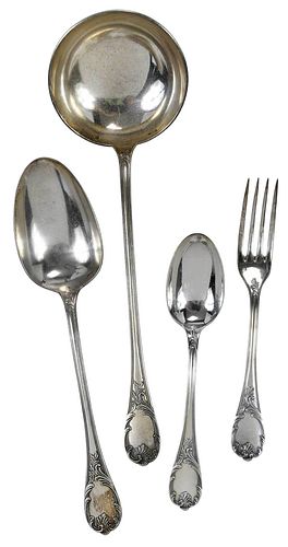 Christofle Marly Silver Plate Flatware, 17 Pieces