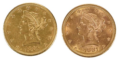 Two Liberty Head Gold $10 Coins 