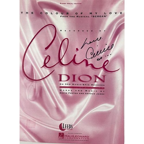 CELINE DION Signed "The Colour of My Love" Sheet Music (JSA COA)
