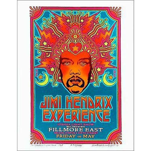 Jimi Hendrix 1968 Fillmore Poster Orig Alternate Design New AE Signed David Byrd
