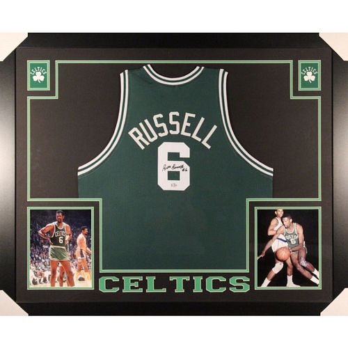 Bill Russell Signed Celtics 35x43 Custom Framed Jersey (Russell COA)
