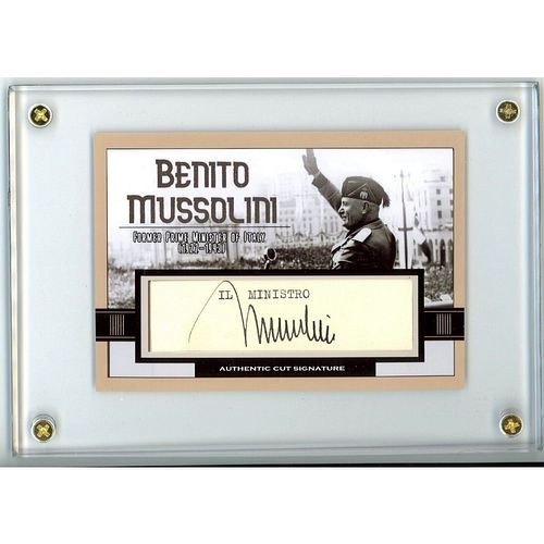 Benito Mussolini Signed Custom Trading Card (JSA LOA)
