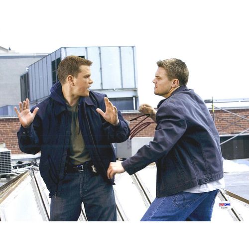 Leonardo DiCaprio + Matt Damon Signed 11x14 The Departed Photo (PSA COA)
